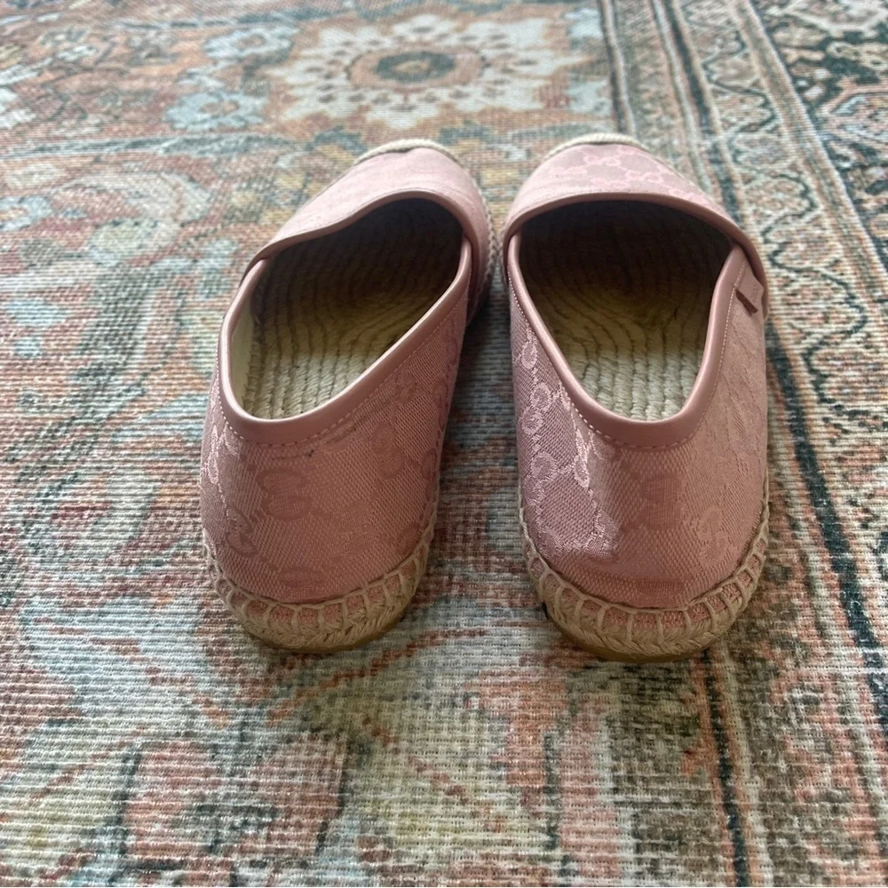 Gucci Pink‎ GG Logo Canvas Espadrilles